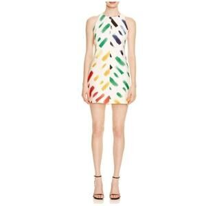 NEW Milly Brushtroke Print Shift Dress in Multi Size 8